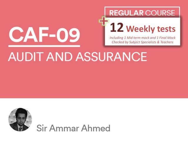 CAF 09 Audit and Assurance Including Test Session