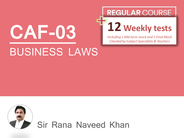 CAF 03 Business Laws with Test Session (Updated for Autumn 2020 Attempt)