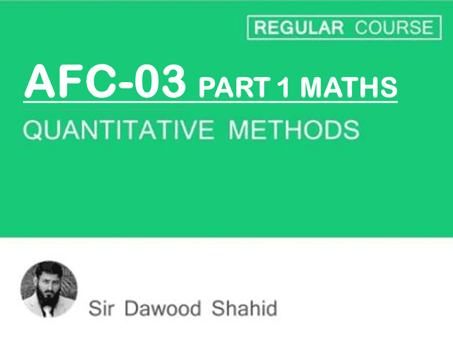 AFC 03 QM Part I Maths (chapter 1 to 10)