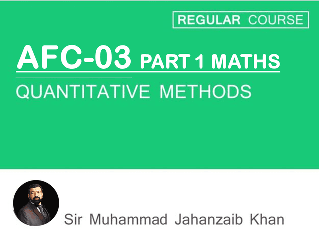 AFC 03 QM  Part 1 Maths (Chapter 1 to 10)