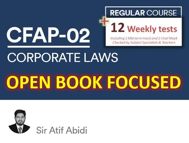 CFAP 02 Corporate Laws (OPEN Book Exam) with Test Session