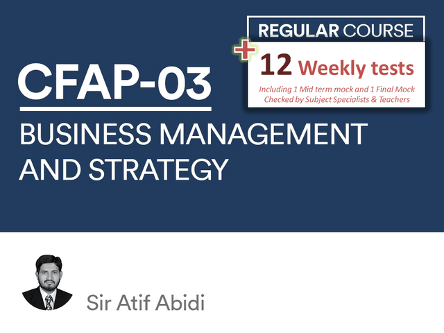 CFAP 03 Business Management and Strategy  with Test Session