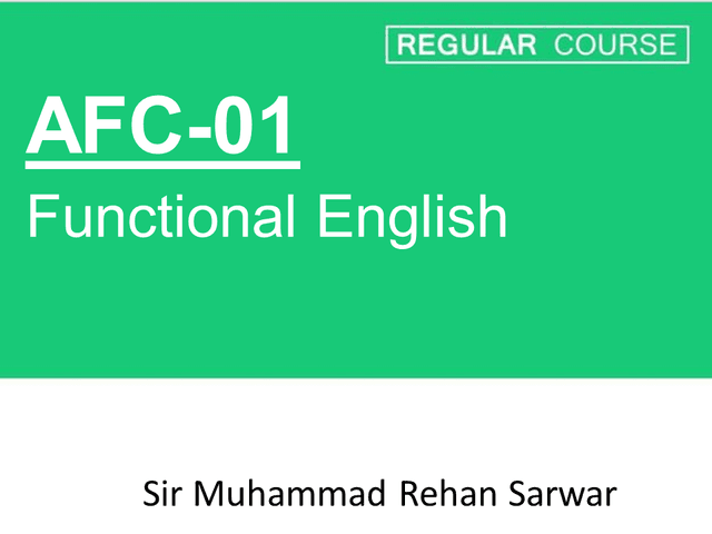 AFC 01 Functional English