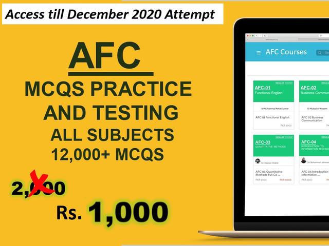 AFC  ALL PAPERS MCQS TESTING PORTAL
